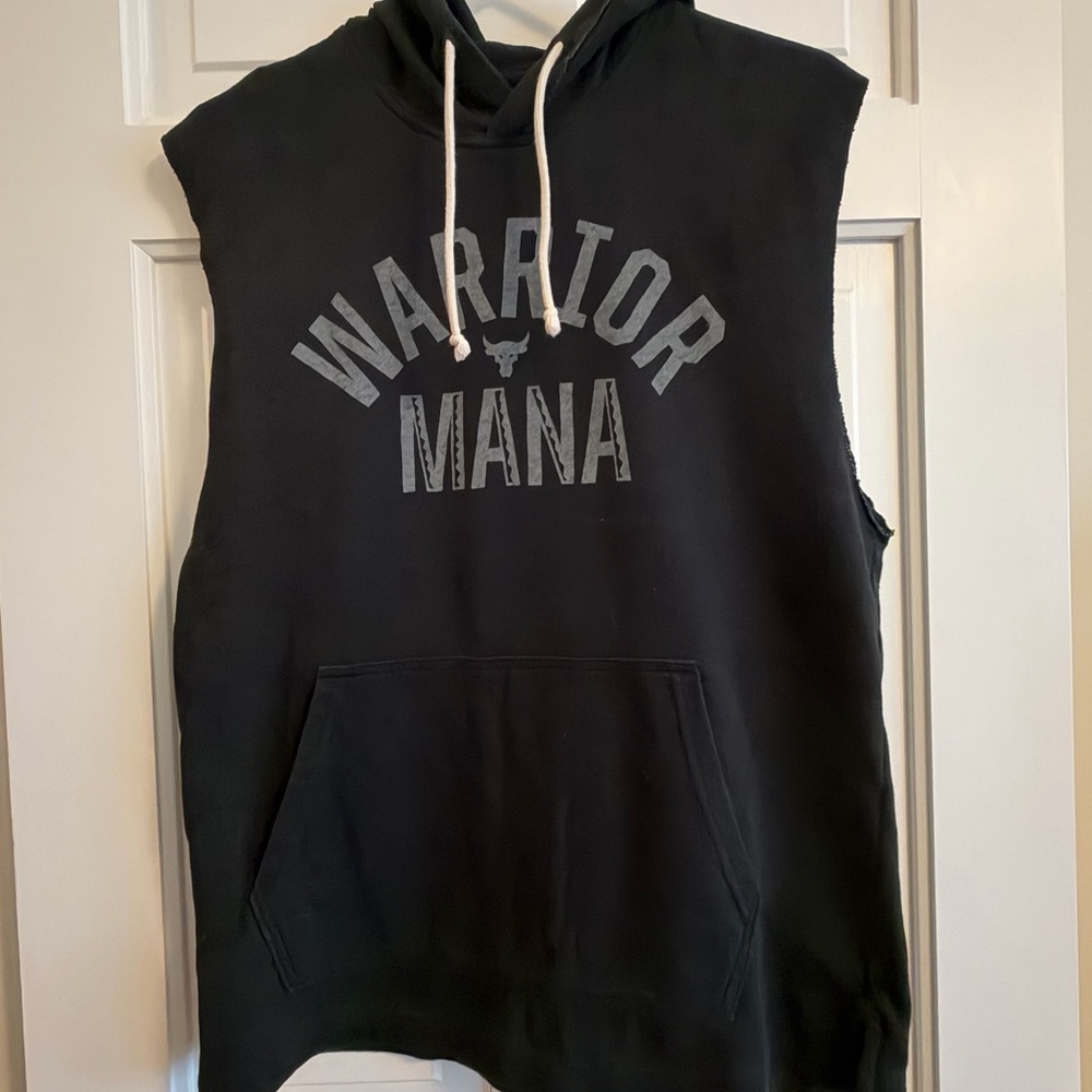 Project Rock Under Armour Black Sleeveless Training Top with Logo